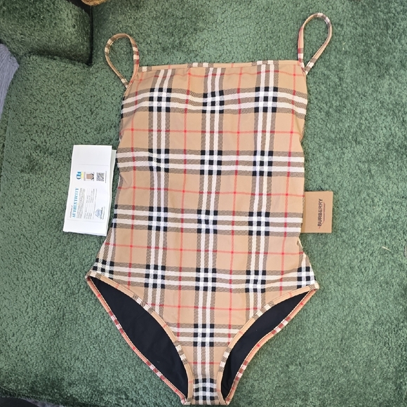 Burberry Other - Brand New With Tags Burberry Beige Black Red Vintage Check One-Piece